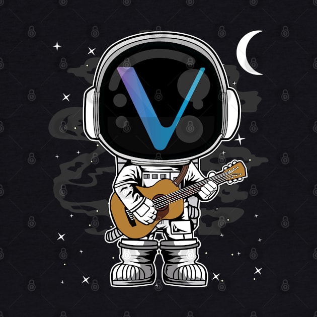 Astronaut Guitar Vechain VET Coin To The Moon Crypto Token Cryptocurrency Blockchain Wallet Birthday Gift For Men Women Kids by Thingking About